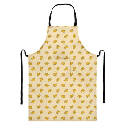Cartoon Cheese Pattern Print Bib Apron With Pocket