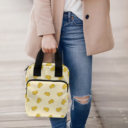 Cartoon Cheese Pattern Print Bible Tote Bag