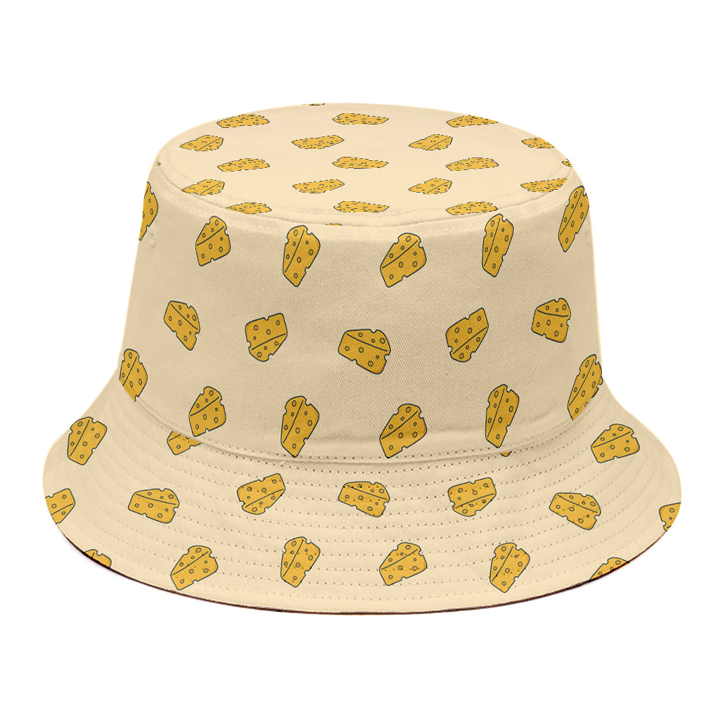 Cartoon Cheese Pattern Print Bucket Hat