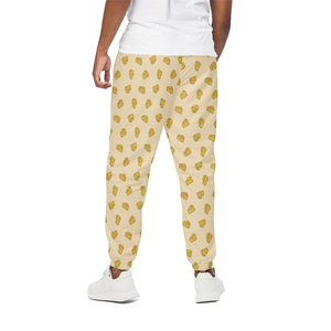 Cartoon Cheese Pattern Print Cotton Pants