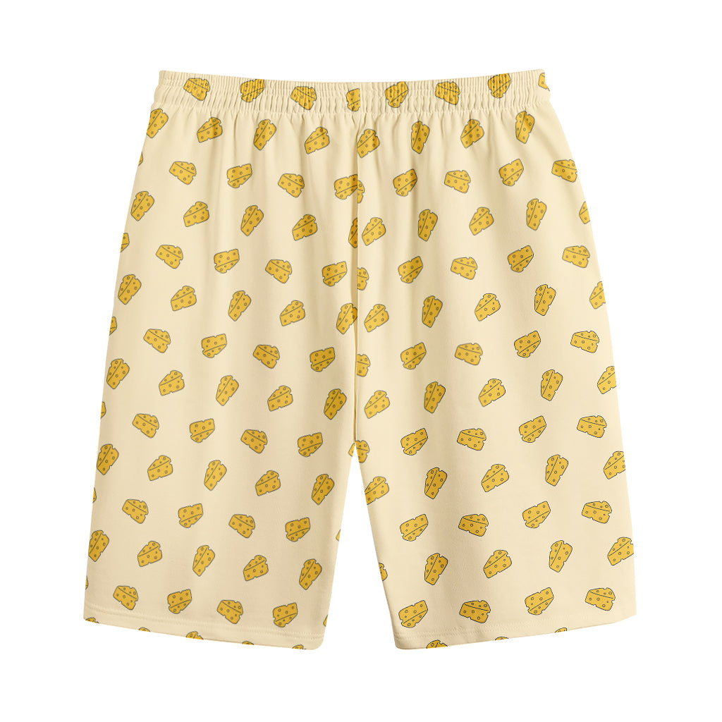 Cartoon Cheese Pattern Print Cotton Shorts