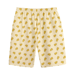 Cartoon Cheese Pattern Print Cotton Shorts