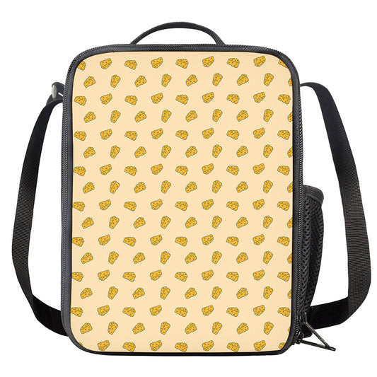 Cartoon Cheese Pattern Print Crossbody Lunch Bag
