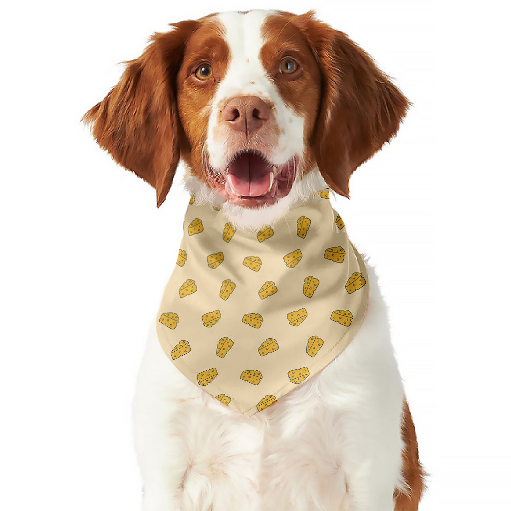 Cartoon Cheese Pattern Print Dog Bandana