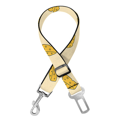 Cartoon Cheese Pattern Print Dog Seat Belt