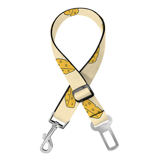 Cartoon Cheese Pattern Print Dog Seat Belt