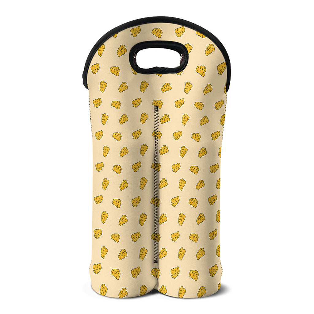 Cartoon Cheese Pattern Print Double Neoprene Wine Tote