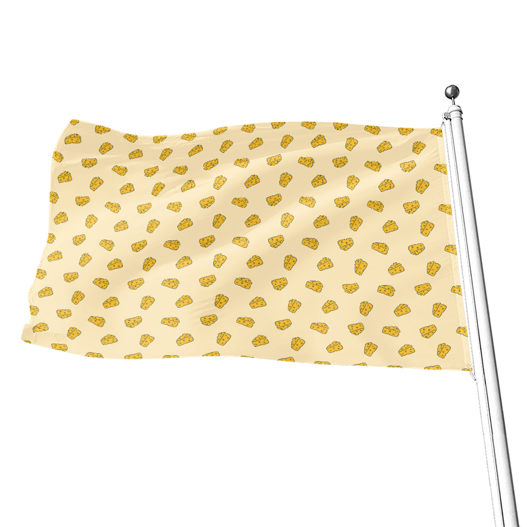 Cartoon Cheese Pattern Print Flag