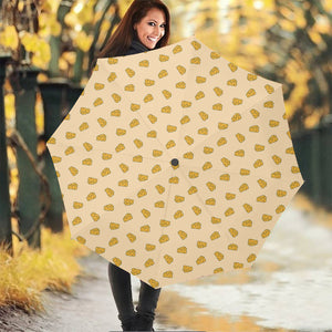 Cartoon Cheese Pattern Print Foldable Umbrella