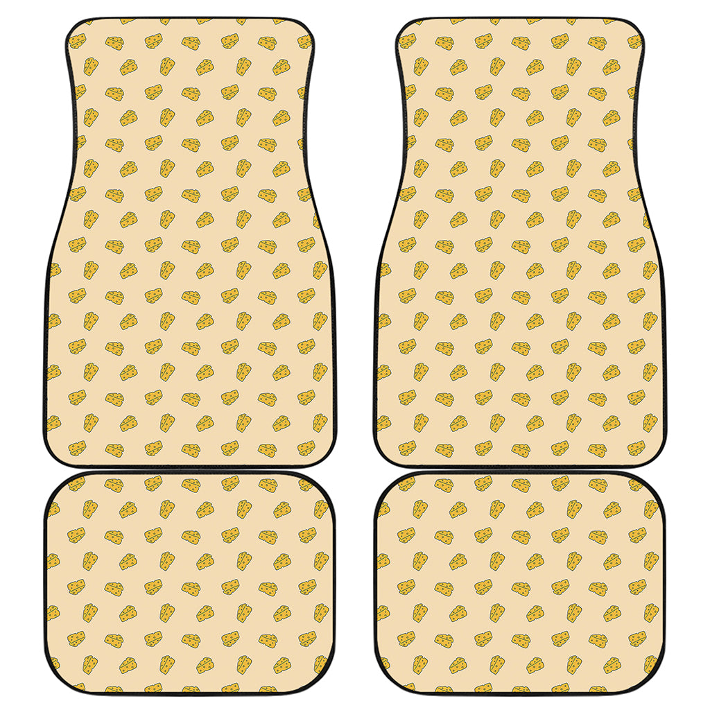 Cartoon Cheese Pattern Print Front and Back Car Floor Mats