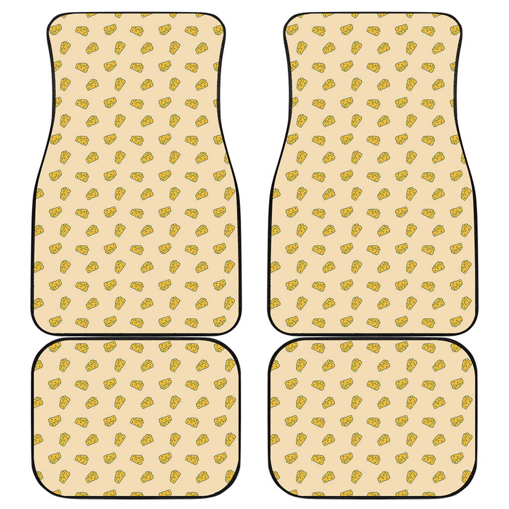 Cartoon Cheese Pattern Print Front and Back Car Floor Mats