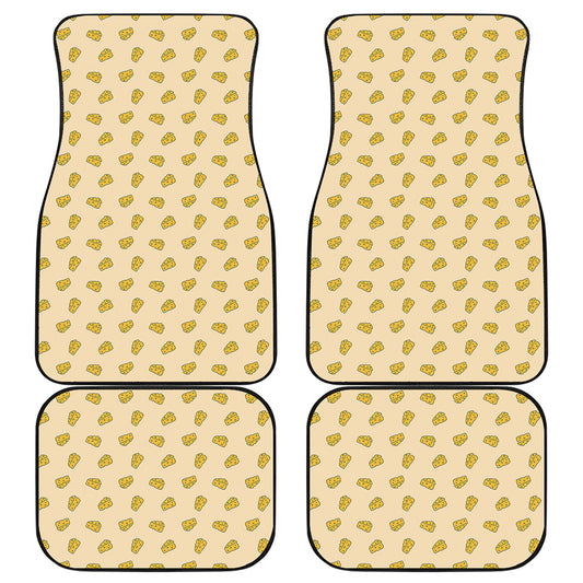 Cartoon Cheese Pattern Print Front and Back Car Floor Mats
