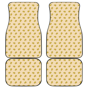 Cartoon Cheese Pattern Print Front and Back Car Floor Mats