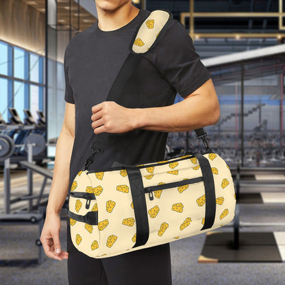 Cartoon Cheese Pattern Print Gym Bag