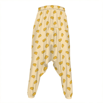 Cartoon Cheese Pattern Print Hammer Pants