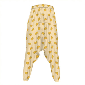 Cartoon Cheese Pattern Print Hammer Pants