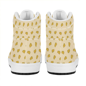 Cartoon Cheese Pattern Print High Top Leather Sneakers