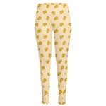 Cartoon Cheese Pattern Print High-Waisted Pocket Leggings