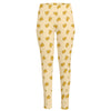 Cartoon Cheese Pattern Print High-Waisted Pocket Leggings