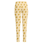 Cartoon Cheese Pattern Print High-Waisted Pocket Leggings