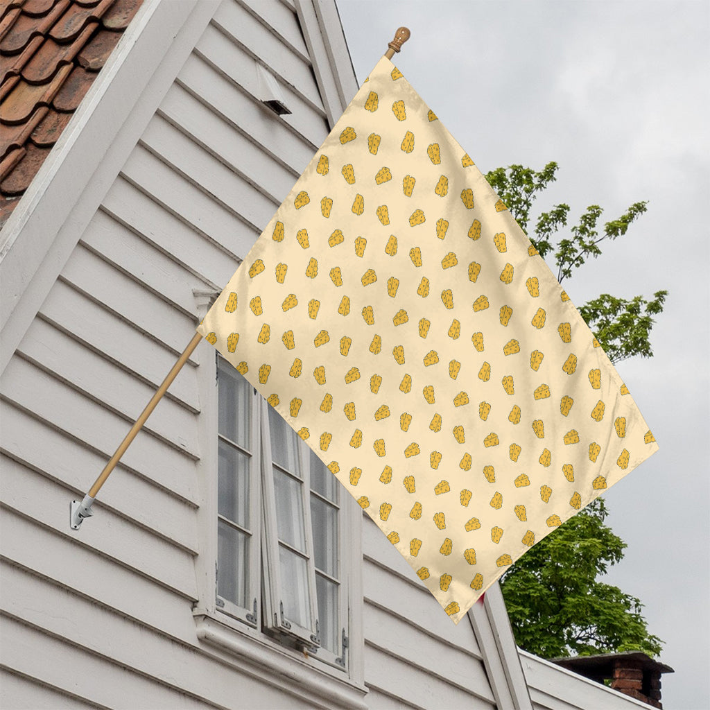 Cartoon Cheese Pattern Print House Flag