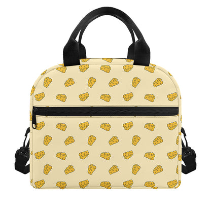 Cartoon Cheese Pattern Print Insulated Lunch Bag
