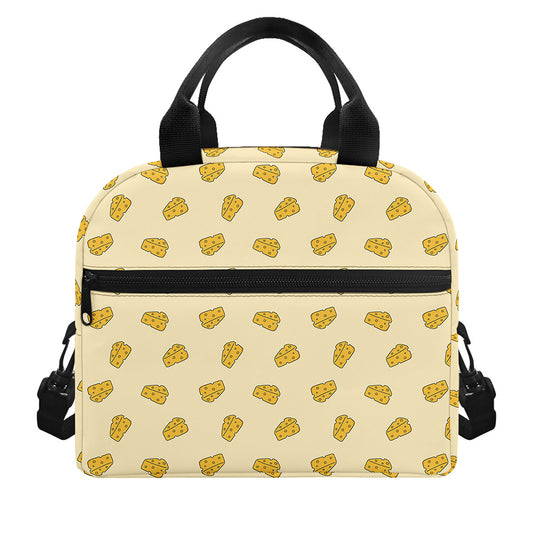 Cartoon Cheese Pattern Print Insulated Lunch Bag