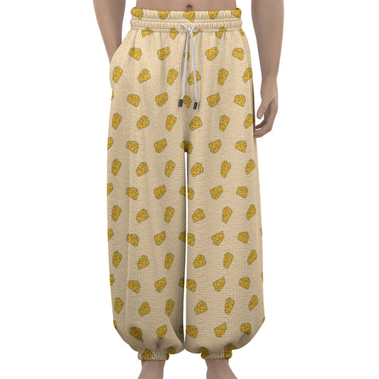 Cartoon Cheese Pattern Print Lantern Pants