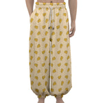 Cartoon Cheese Pattern Print Lantern Pants