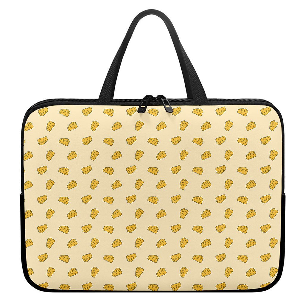 Cartoon Cheese Pattern Print Laptop Sleeve With Handle