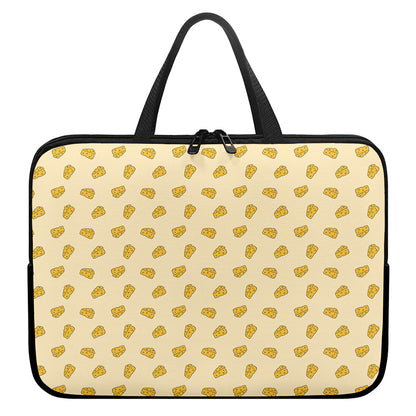 Cartoon Cheese Pattern Print Laptop Sleeve With Handle