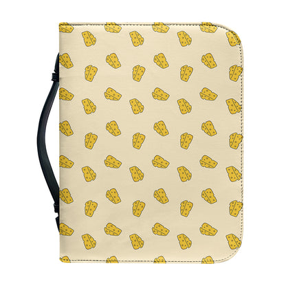 Cartoon Cheese Pattern Print Leather Bible Cover
