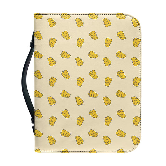 Cartoon Cheese Pattern Print Leather Bible Cover