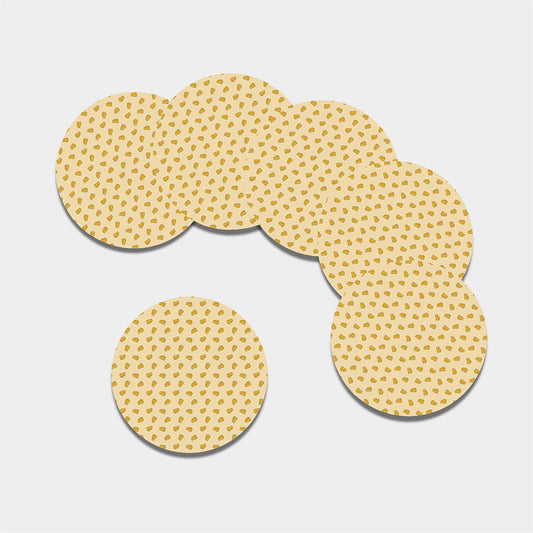 Cartoon Cheese Pattern Print Leather Coaster Set