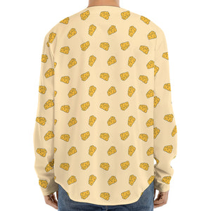 Cartoon Cheese Pattern Print Long Sleeve Baseball Jersey