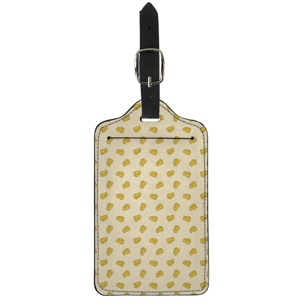 Cartoon Cheese Pattern Print Luggage Tag