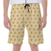 Cartoon Cheese Pattern Print Men's Beach Shorts