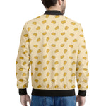 Cartoon Cheese Pattern Print Men's Bomber Jacket