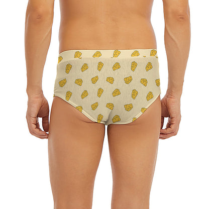 Cartoon Cheese Pattern Print Men's Briefs