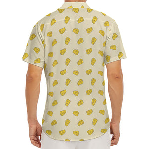 Cartoon Cheese Pattern Print Men's Deep V-Neck Shirt