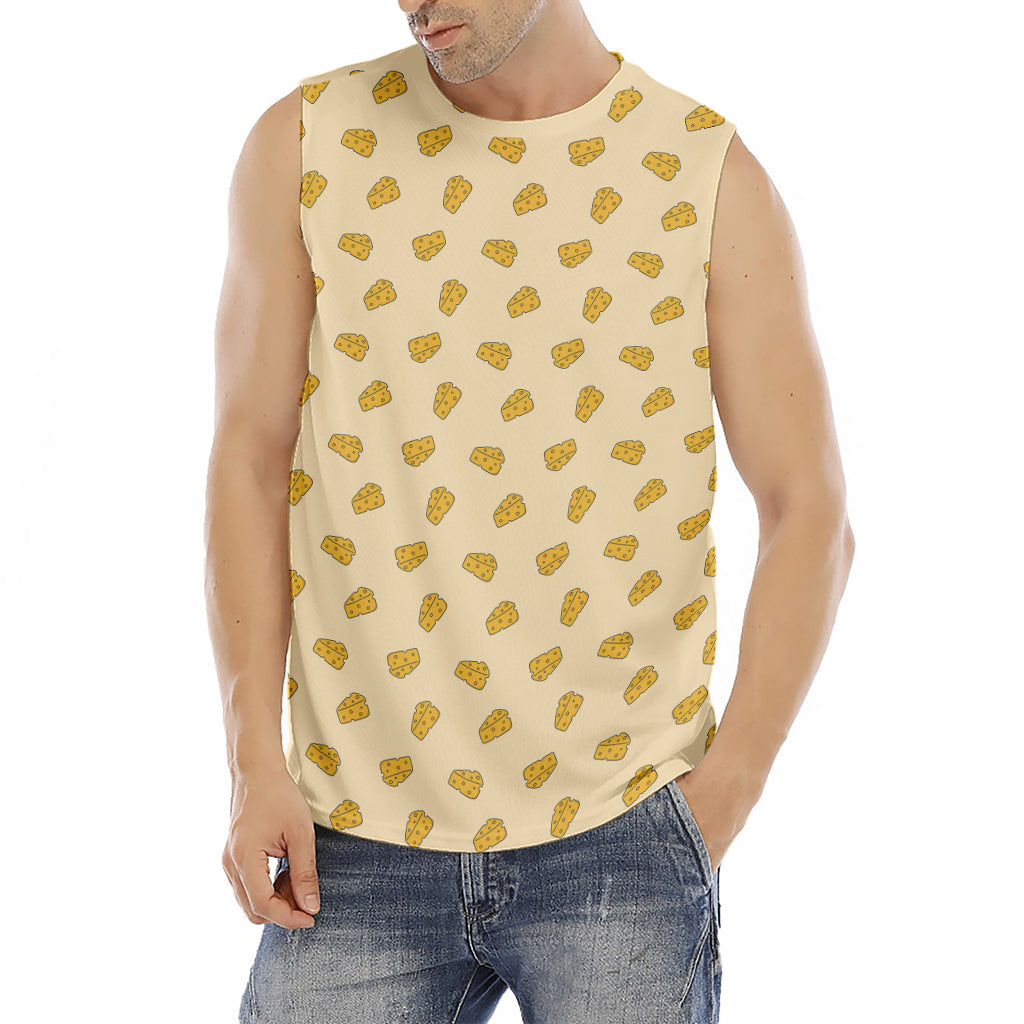 Cartoon Cheese Pattern Print Men's Fitness Tank Top