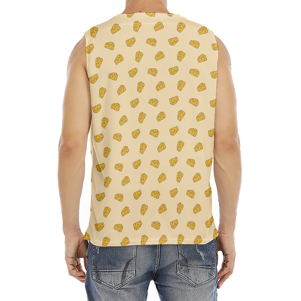 Cartoon Cheese Pattern Print Men's Fitness Tank Top