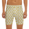 Cartoon Cheese Pattern Print Men's Long Boxer Briefs