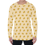 Cartoon Cheese Pattern Print Men's Long Sleeve T-Shirt