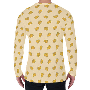 Cartoon Cheese Pattern Print Men's Long Sleeve T-Shirt