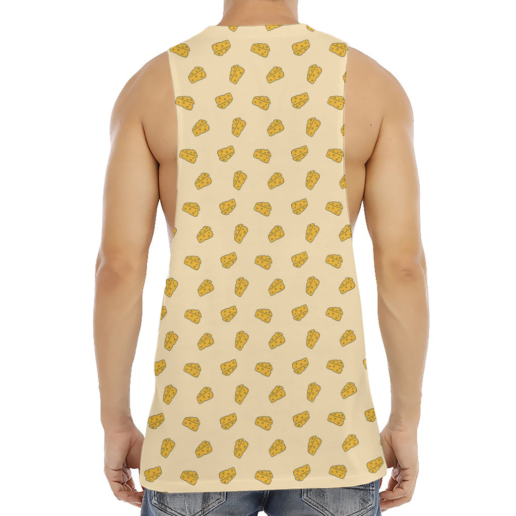 Cartoon Cheese Pattern Print Men's Muscle Tank Top