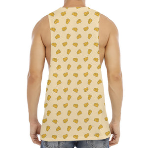 Cartoon Cheese Pattern Print Men's Muscle Tank Top