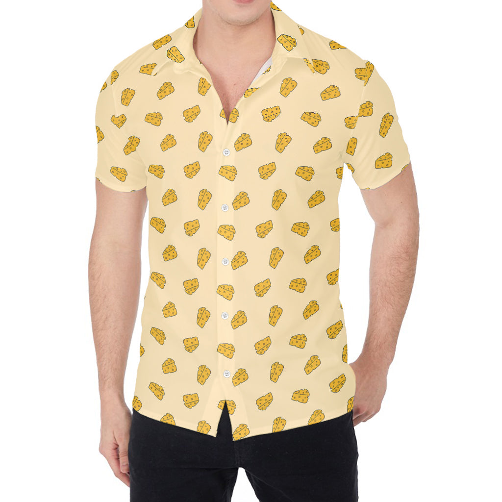 Cartoon Cheese Pattern Print Men's Shirt