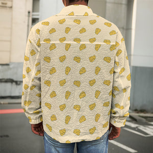 Cartoon Cheese Pattern Print Men's Shirt Jacket