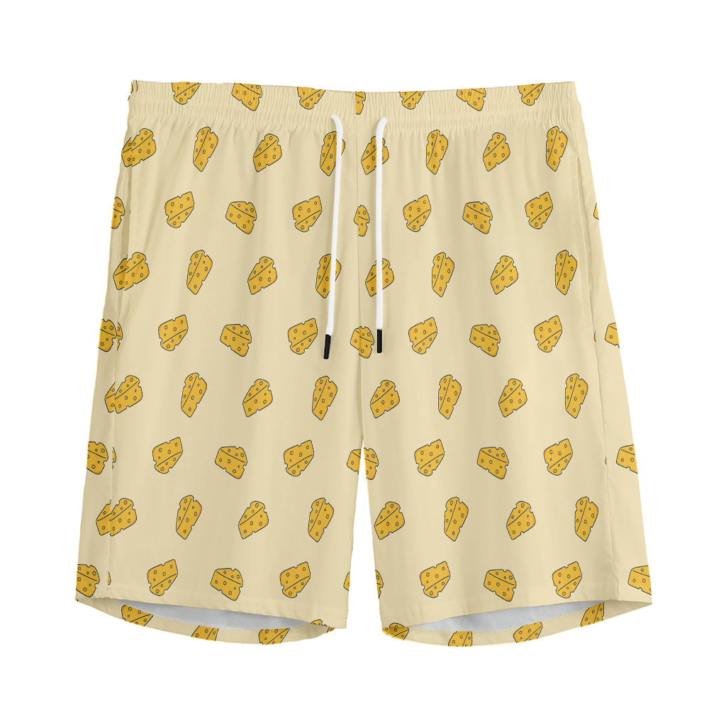 Cartoon Cheese Pattern Print Men's Sports Shorts